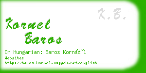 kornel baros business card